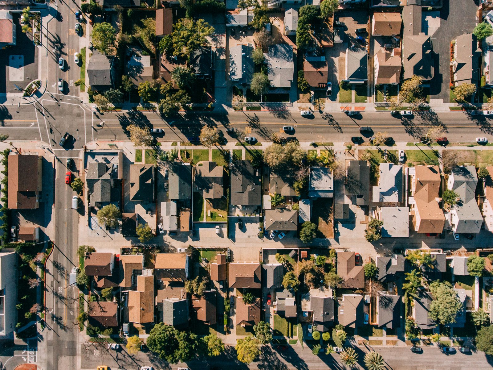 A residential street in Northern California